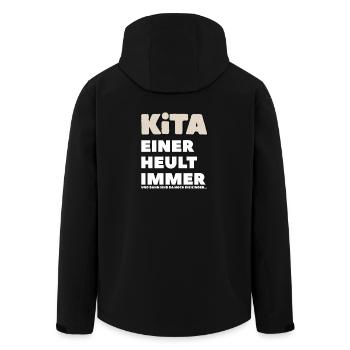 Kita Einer Heult Immer - Recycelte Männer Softshell-Jacke von Stanley/Stella - Schwarz - Hinten - AI Model Male 185 light (185cm)