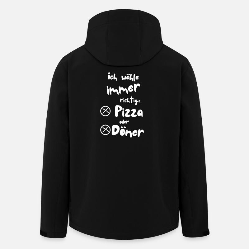 Je choisis la pizza ou le kebab - Veste softshell homme en polyester recyclé Stanley/Stella - noir