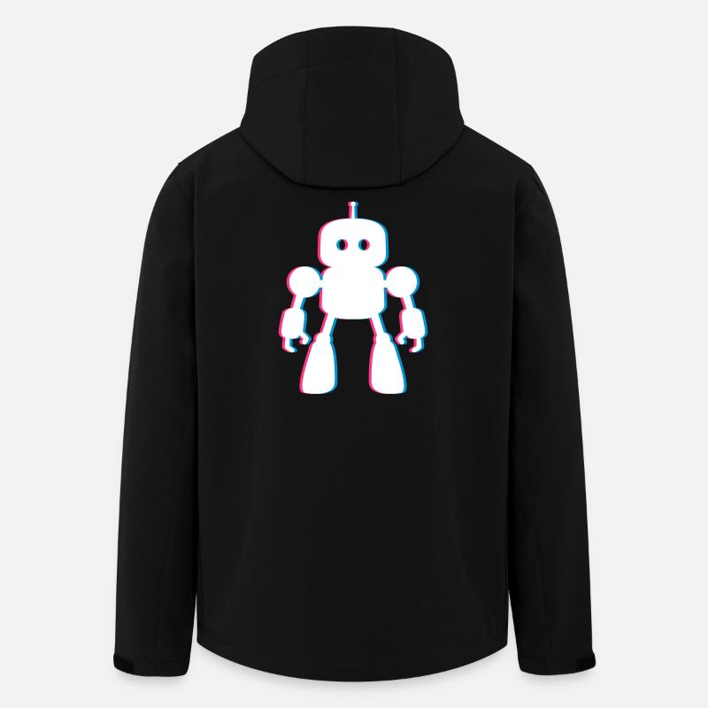 Roboter 3D-Effekt – Zukunft trifft KI Design - Recycelte Männer Softshell-Jacke von Stanley/Stella - Schwarz