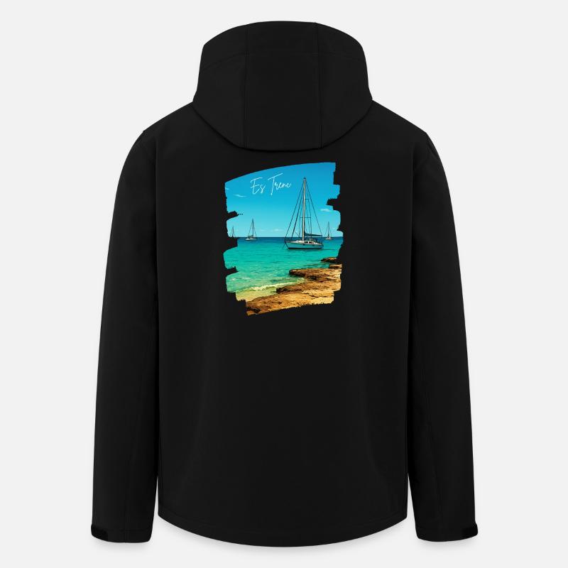 Es Trenc - Mallorca - Recycelte Männer Softshell-Jacke von Stanley/Stella - Schwarz