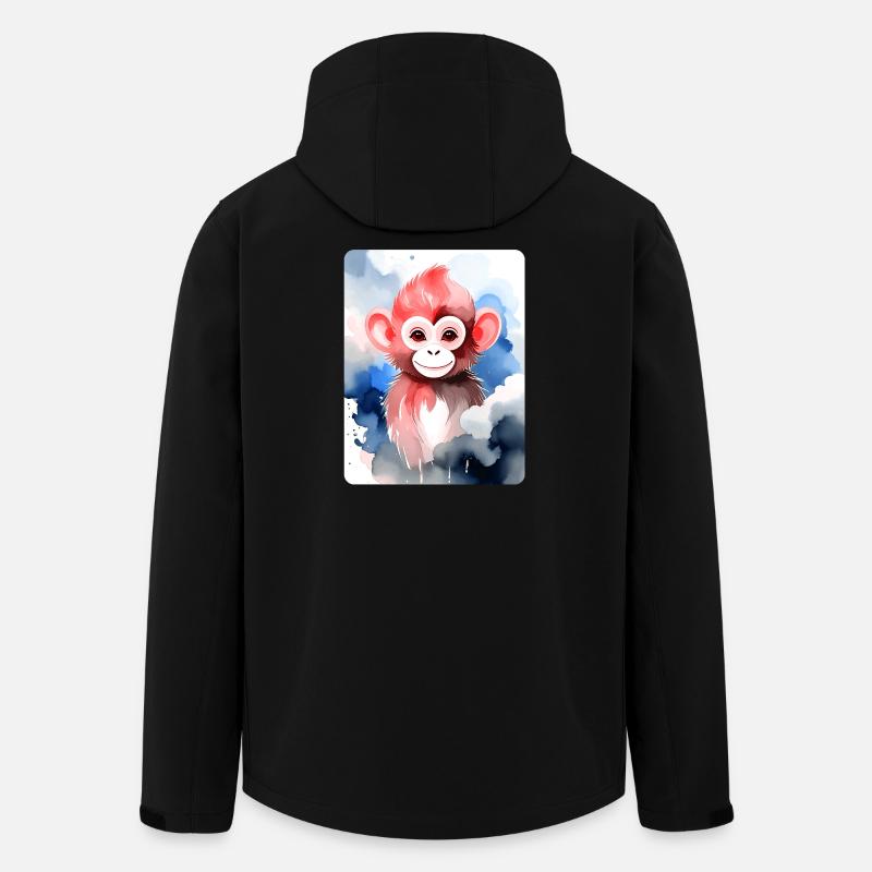 Kleiner Affe (Porträt) (Rotbraun) - Recycelte Männer Softshell-Jacke von Stanley/Stella - Schwarz