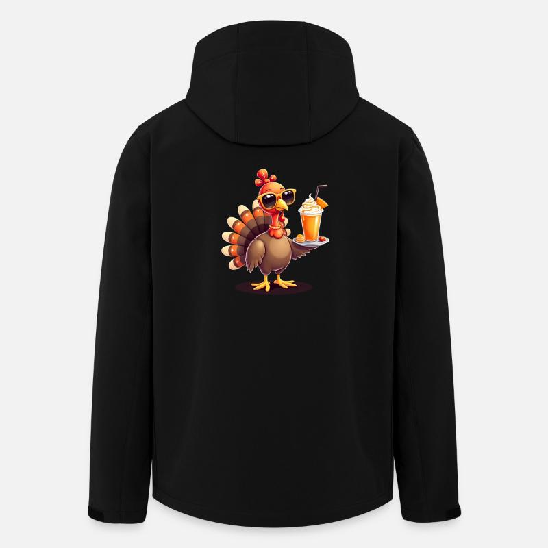Thanksgiving Turkey with Sunglasses - Men’s Recycled Softshell Jacket by Stanley/Stella - black
