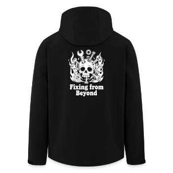 Fixing from Beyond - Men’s Recycled Softshell Jacket by Stanley/Stella - black - Back - AI Model Male 185 light (185cm)