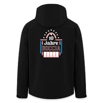 Boccia Anniversaire 10 ans Entraîneur Joueur - Veste softshell homme en polyester recyclé Stanley/Stella - noir - Dos - AI Model Male 185 light (185cm)