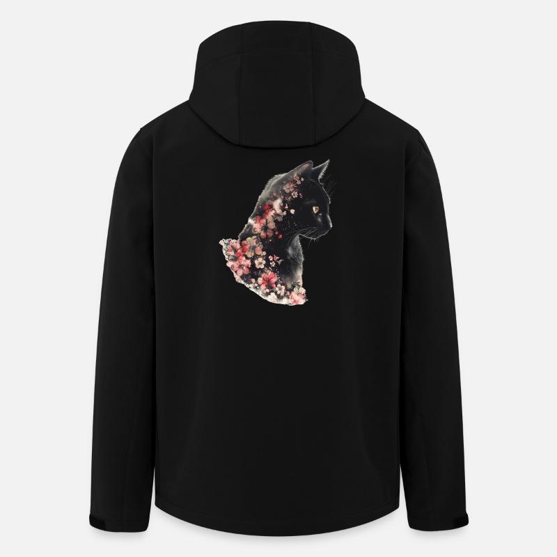 Cat Flowers - Men’s Recycled Softshell Jacket by Stanley/Stella - black