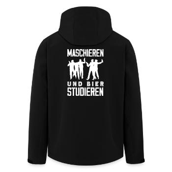 Funny Father's Day Gift Dad Beer - Men’s Recycled Softshell Jacket by Stanley/Stella - black - Back - AI Model Male 185 light (185cm)
