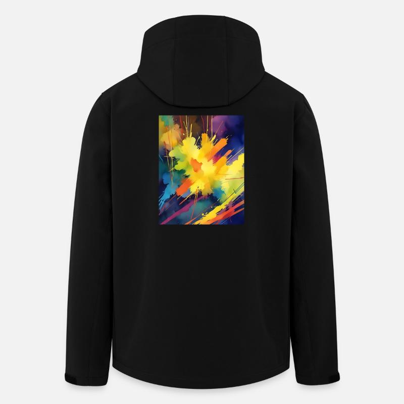 Farbexplosion Abstrakt - Recycelte Männer Softshell-Jacke von Stanley/Stella - Schwarz