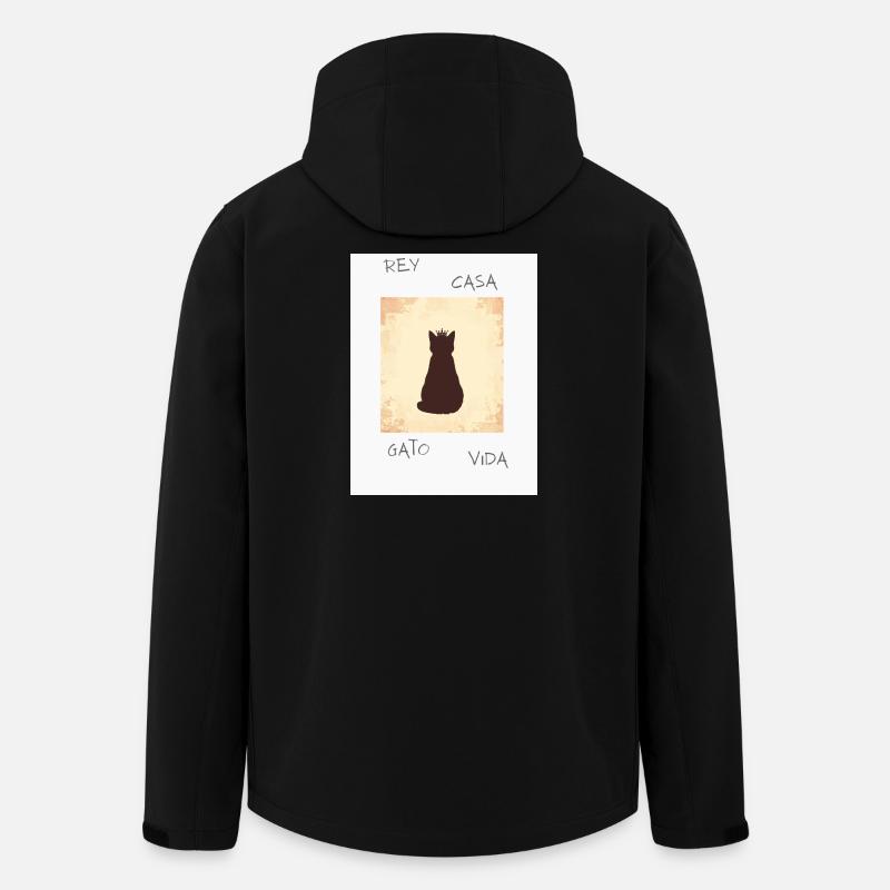 Königskatze in Silhouette mit Krone - Recycelte Männer Softshell-Jacke von Stanley/Stella - Schwarz