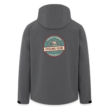 Cycling Club Vintage: Erkunden & Durchhalten  - Recycelte Männer Softshell-Jacke von Stanley/Stella - Schwarz - Hinten - AI Model Male 185 light (185cm)