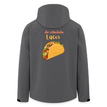 I choose tacos – Bunt illustrierte Tacos - Recycelte Männer Softshell-Jacke von Stanley/Stella - Schwarz - Hinten - AI Model Male 185 light (185cm)