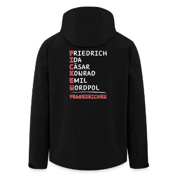 Funkalphabet-Friedrich Ida Caesar Kaufmann Emil... - Men’s Recycled Softshell Jacket by Stanley/Stella - black - Back - AI Model Male 185 light (185cm)