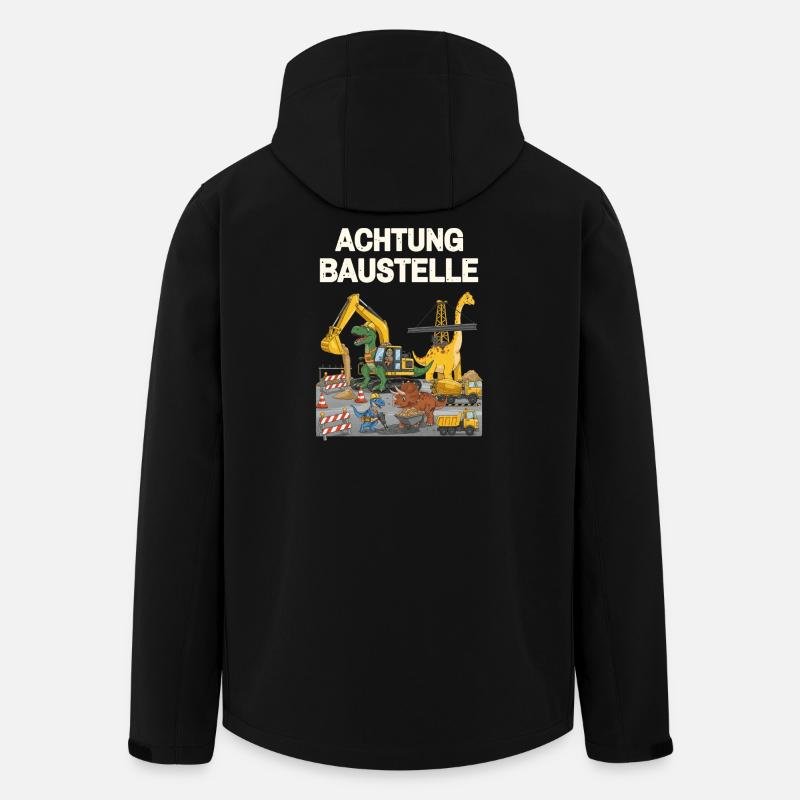 Site de construction de dinosaures - Veste softshell homme en polyester recyclé Stanley/Stella - noir