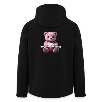 Tender pink bear with heart - Men’s Recycled Softshell Jacket by Stanley/Stella - black - Back - AI Model Male 185 light (185cm)