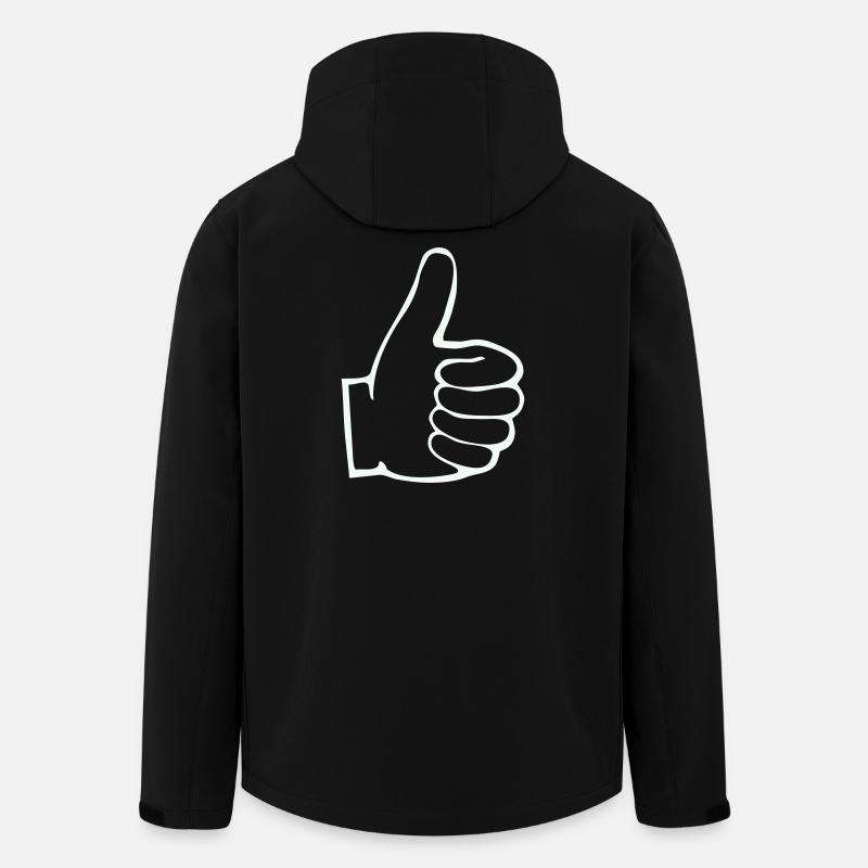 Daumen Hoch Outline - Recycelte Männer Softshell-Jacke von Stanley/Stella - Schwarz