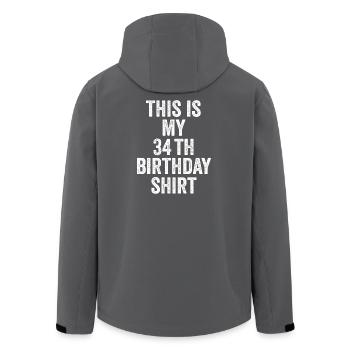 Cadeau 34e Anniversaire 34 ans - cadeau 34 ans - Veste softshell homme en polyester recyclé Stanley/Stella - noir - Dos - AI Model Male 185 light (185cm)
