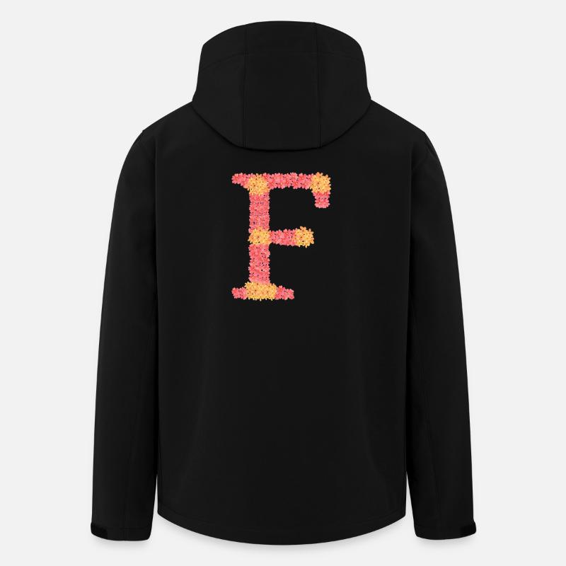 Dein Initial "F" mit Blüten  - Recycelte Männer Softshell-Jacke von Stanley/Stella - Schwarz