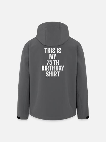 Cadeau 75e Anniversaire 75 ans - cadeau 75 ans - Veste softshell homme en polyester recyclé Stanley/Stella - noir