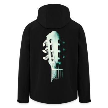 Gitarren-Spirit - Recycelte Männer Softshell-Jacke von Stanley/Stella - Schwarz - Hinten - AI Model Male 185 light (185cm)