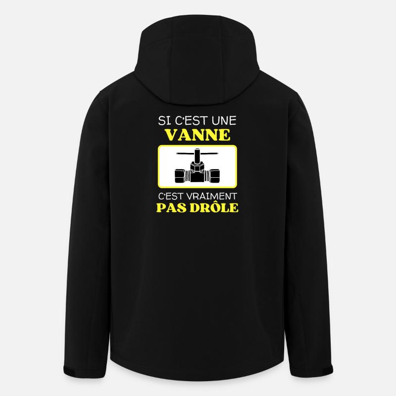 Une Vanne Pas Drôle - Veste softshell homme en polyester recyclé Stanley/Stella - noir