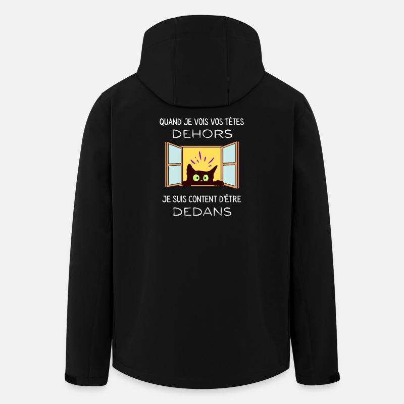 Neugierige Katze schaut nach draußen - Recycelte Männer Softshell-Jacke von Stanley/Stella - Schwarz