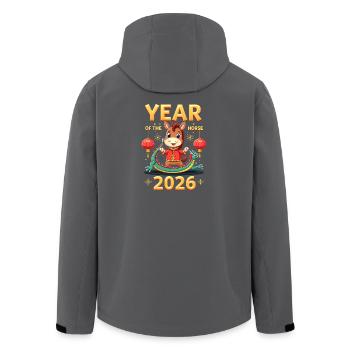 Chinese New Year Of The Horse 2026 - Recycelte Männer Softshell-Jacke von Stanley/Stella - Schwarz - Hinten - AI Model Male 185 light (185cm)