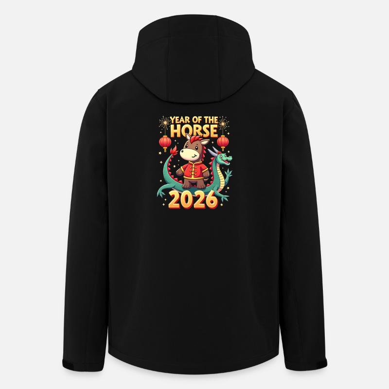 Nouvel An chinois du cheval 2026 - Veste softshell homme en polyester recyclé Stanley/Stella - noir