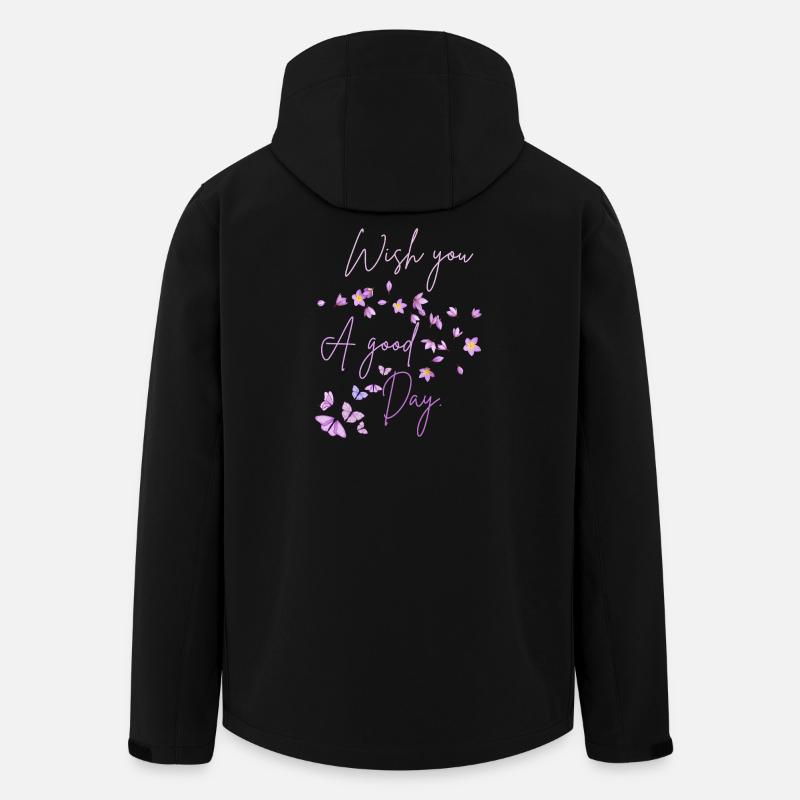 Ich wünsche dir einen schönen Tag, Floral - Recycelte Männer Softshell-Jacke von Stanley/Stella - Schwarz