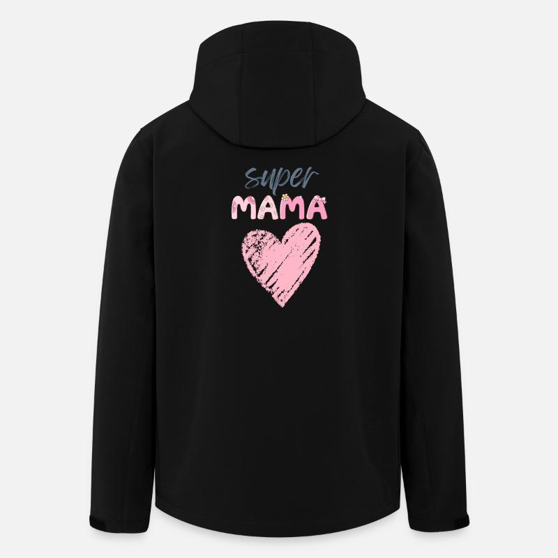 Mama - Super Mama - Recycelte Männer Softshell-Jacke von Stanley/Stella - Schwarz