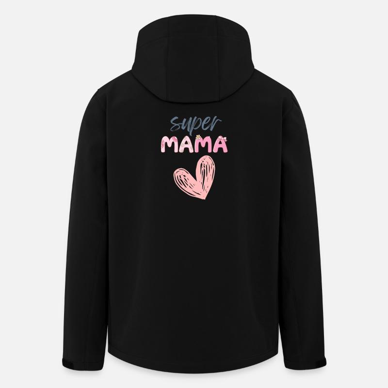 Super Mama - Herz Design - Recycelte Männer Softshell-Jacke von Stanley/Stella - Schwarz