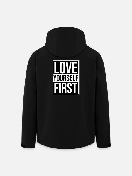 Love Yourself First Self-Love Self-Care - Men’s Recycled Softshell Jacket by Stanley/Stella - black