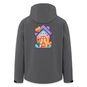Pastel Kawaii Cottage Design - Men’s Recycled Softshell Jacket by Stanley/Stella - black - Back - AI Model Male 185 light (185cm)