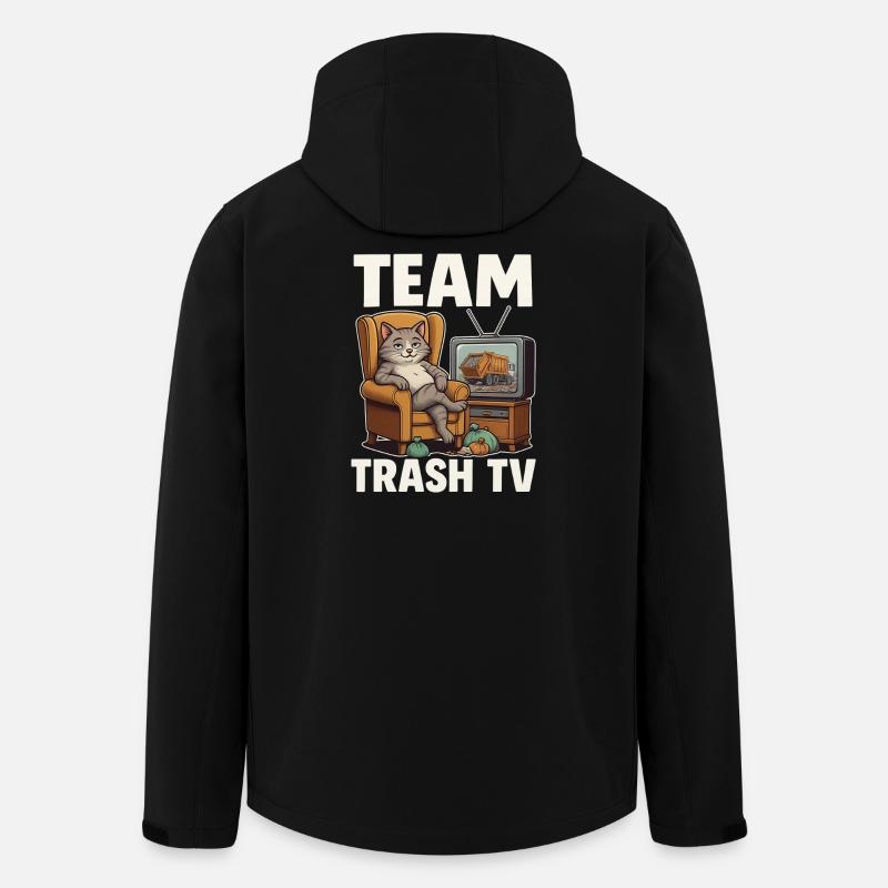 Team Trash TV Katze - Recycelte Männer Softshell-Jacke von Stanley/Stella - Schwarz