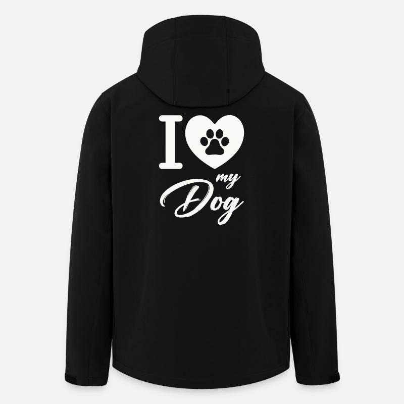 J’aime mon chien - Veste softshell homme en polyester recyclé Stanley/Stella - noir