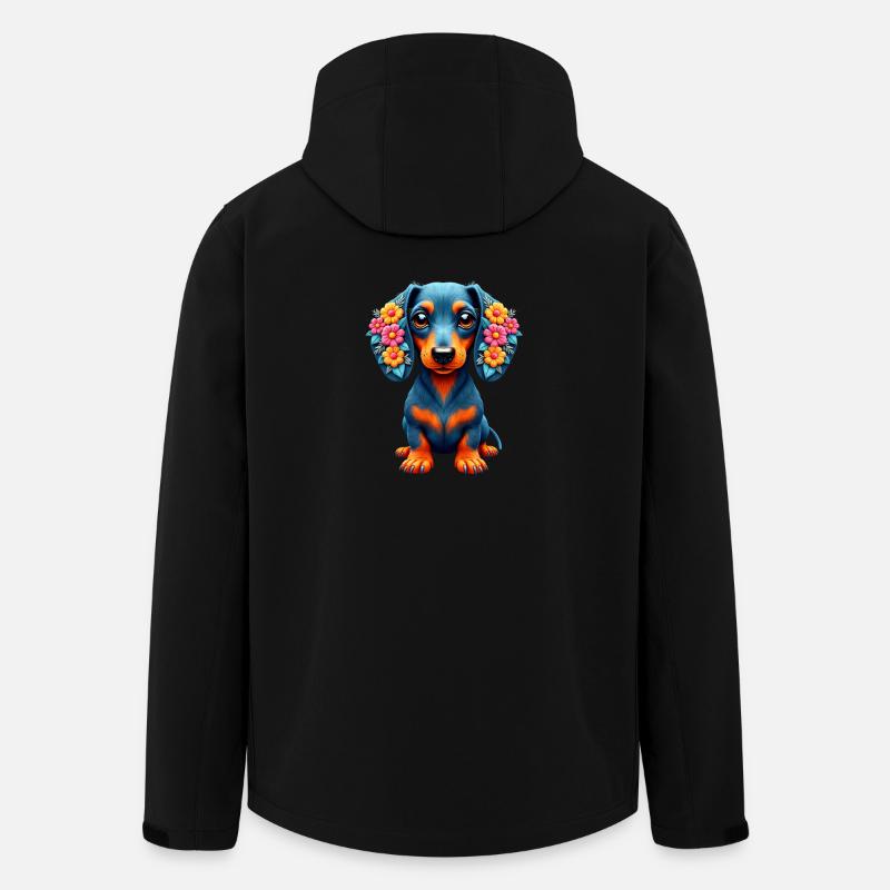 Dackel Dachshund Tekel - Recycelte Männer Softshell-Jacke von Stanley/Stella - Schwarz