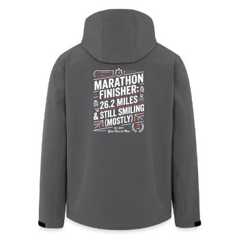 Marathon Finisher: Still Smiling - Men’s Recycled Softshell Jacket by Stanley/Stella - black - Back - AI Model Male 185 light (185cm)