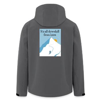 Downhill From Here - Men’s Recycled Softshell Jacket by Stanley/Stella - black - Back - AI Model Male 185 light (185cm)