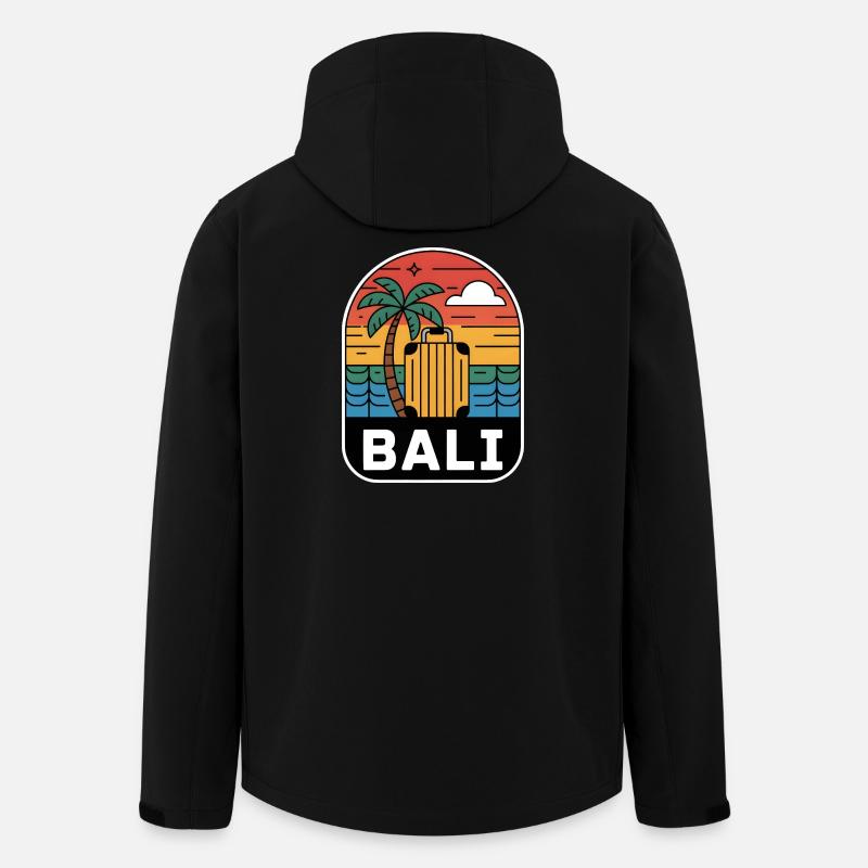 Bali Indonesia Suitcase Sunset - Men’s Recycled Softshell Jacket by Stanley/Stella - black