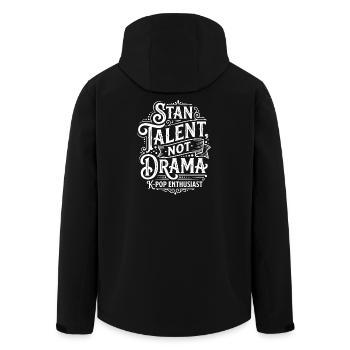 Talent instead of drama K-Pop fan - Men’s Recycled Softshell Jacket by Stanley/Stella - black - Back - AI Model Male 185 light (185cm)