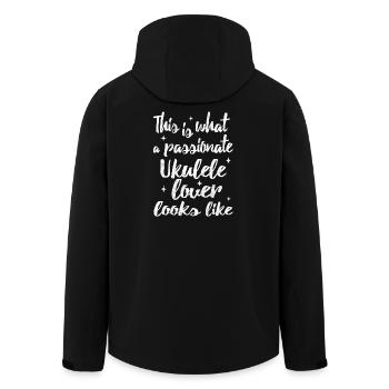 This is what a passionate Ukulele lover looks like - Recycelte Männer Softshell-Jacke von Stanley/Stella - Schwarz - Hinten - AI Model Male 185 light (185cm)