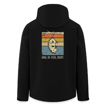 Opossum drôle, tiens bon, mon pote coucher de soleil rétro - Veste softshell homme en polyester recyclé Stanley/Stella - noir - Dos - AI Model Male 185 light (185cm)