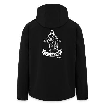 Citation chrétienne de Jésus sur vous tous besoin de moi - Veste softshell homme en polyester recyclé Stanley/Stella - noir - Dos - AI Model Male 185 light (185cm)