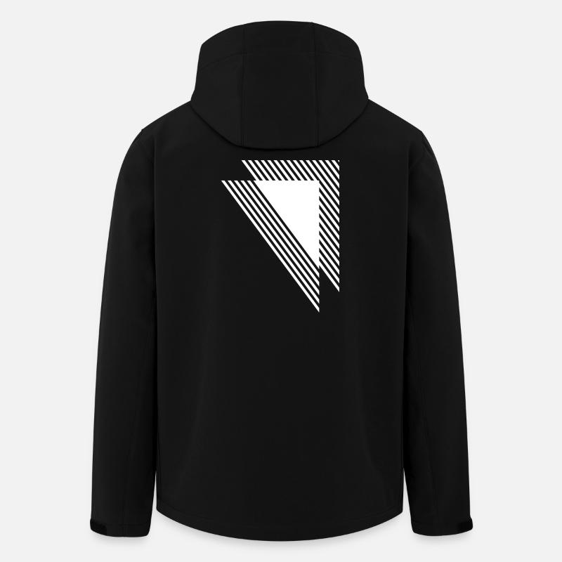 Geometric Triangles Diagonal Monochrome Grid - Men’s Recycled Softshell Jacket by Stanley/Stella - black