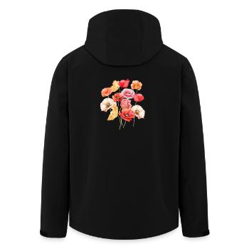 Wild poppies / Colourful, like summer - Men’s Recycled Softshell Jacket by Stanley/Stella - black - Back - AI Model Male 185 light (185cm)