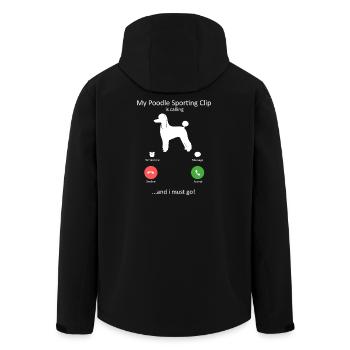 Pudel eingehender Anruf lustige Telefonschnitt-Schnittstelle Kunst - Recycelte Männer Softshell-Jacke von Stanley/Stella - Schwarz - Hinten - AI Model Male 185 light (185cm)