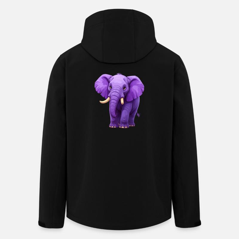 éléphant violet - Veste softshell homme en polyester recyclé Stanley/Stella - noir