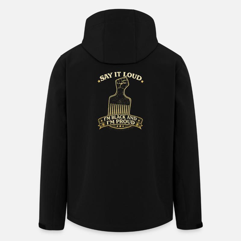 Ich bin schwarz und stolz - Recycelte Männer Softshell-Jacke von Stanley/Stella - Schwarz