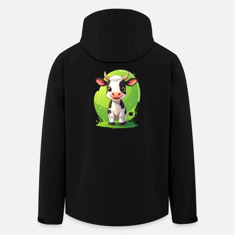 Niedliche Kuh - Recycelte Männer Softshell-Jacke von Stanley/Stella - Schwarz