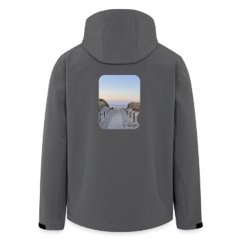 Düne Pfad am Meer Sonnenuntergang - Recycelte Männer Softshell-Jacke von Stanley/Stella - Schwarz - Hinten - AI Model Male 185 light (185cm)
