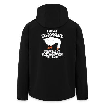 Not Responsible Goose  - Men’s Recycled Softshell Jacket by Stanley/Stella - black - Back - AI Model Male 185 light (185cm)