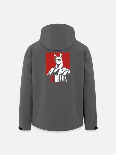 No Drama Just Llama Retro Lama - Men’s Recycled Softshell Jacket by Stanley/Stella - black